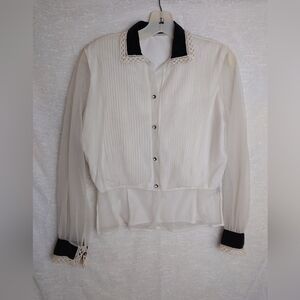Vintage 1950s Elegant White Sheer Blouse